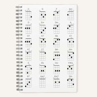 Carnet 24 Cordes Ukulele communes - Feuille de fromage Uk