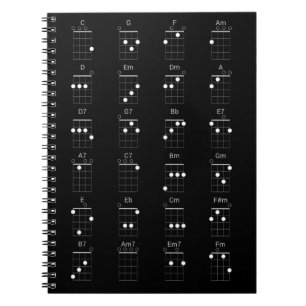 Carnet 24 Cordes Ukulele communes - Feuille de fromage Uk