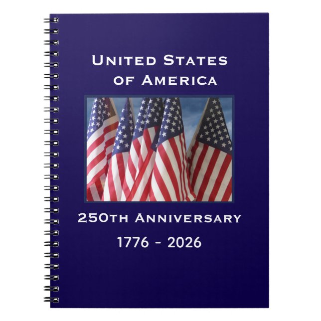 Carnet 250e anniversaire USA Patriotic American Flags (Devant)