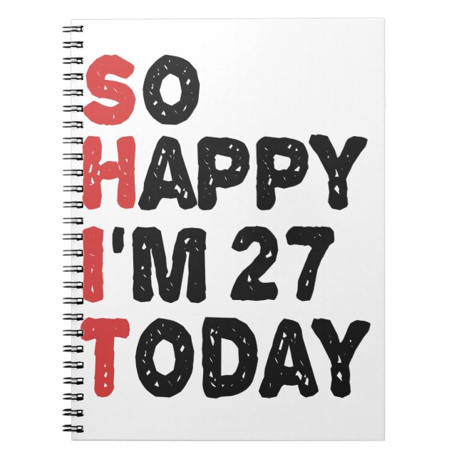 Carnet 27e anniversaire So Happy I'm 27 Aujourd'hui Cadea (Devant)