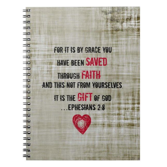 Carnet 2:8 d'Ephesians de vers de bible (Devant)