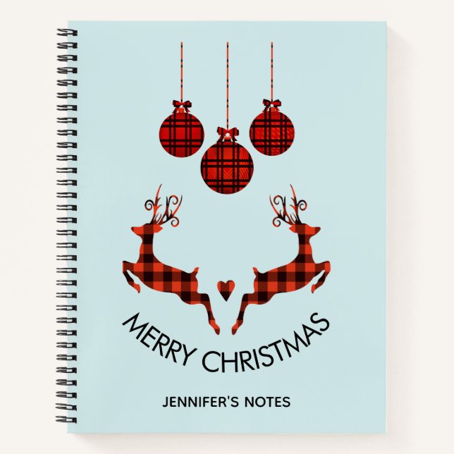 Carnet 2 cerfs de Noël saut de style rustique (Devant)