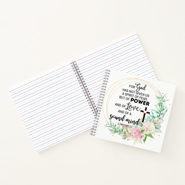 Carnet 2 Timothée 1:7 Dieu n'a pas donné un esprit de peu (Intérieur)