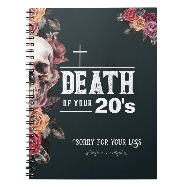 Carnet 30e anniversaire, "Mort de votre vingtaine" (Devant)