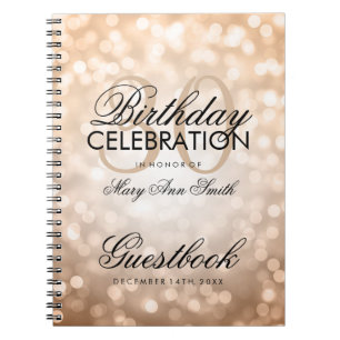 Carnet 30ème lumière de parties scintillantes d'en cuiv