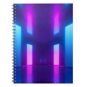 Carnet 3d, bleu rose violet néon abstrait arrière - plan,