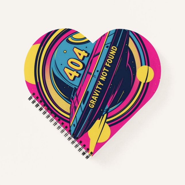 Carnet 404 Gravité introuvable - Art Spop Rétro (Devant)