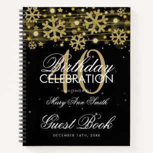 Carnet 40e anniversaire Guestbook Gold Black Winter