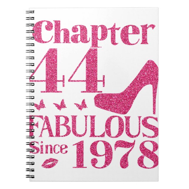 Carnet 44e anniversaire Chapitre 44 Fabuleux depuis 1978 (Devant)