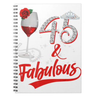Carnet 45 Et Fabuleuse Reine Joyeux Anniversaire 45e Rose