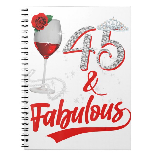 Carnet 45 Et Fabuleuse Reine Joyeux Anniversaire 45e Rose (Devant)