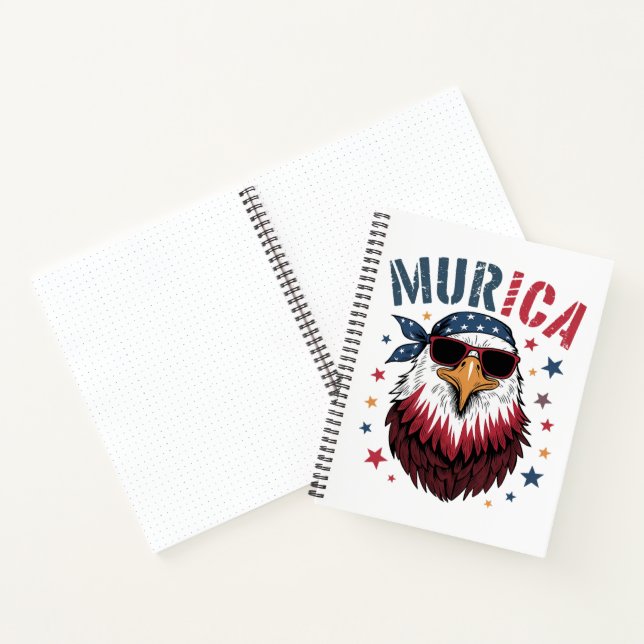 Carnet 4 juillet Patriotique Drôle Aigle USA (Intérieur)