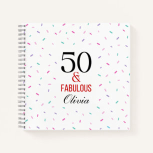 Carnet 50 et fabuleux fête d'anniversaire Confetti coloré