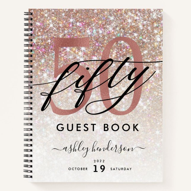 Carnet 50e anniversaire Parties scintillant Champagne Liv (Devant)