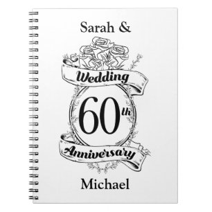Carnet 60e anniversaire de Mariage de diamant Fleurs