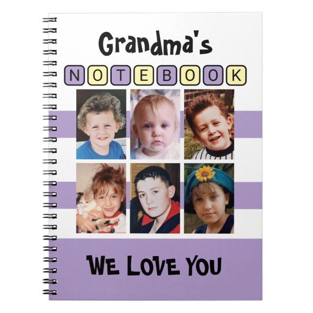 Carnet 6 photo love you purple grandma's (Devant)