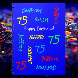Carnet 75e Anniversaire de la fête Blue Guest Livre, Répé