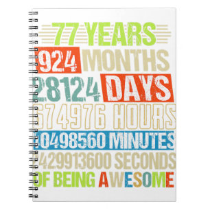 Carnet 77e anniversaire Cadeaux drôle Compte à rebours 77