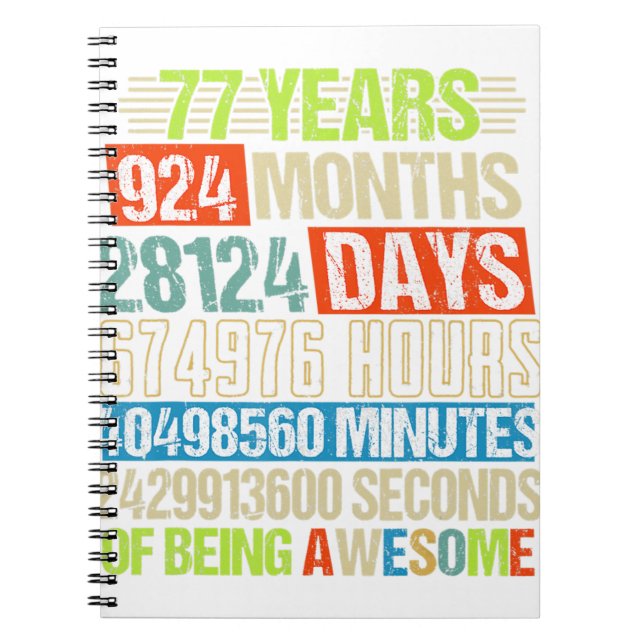 Carnet 77e anniversaire Cadeaux drôle Compte à rebours 77 (Devant)