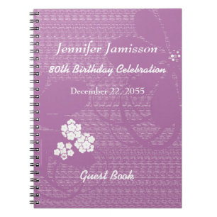 Carnet 80e fête d'anniversaire Pastel Purple Floral Spira