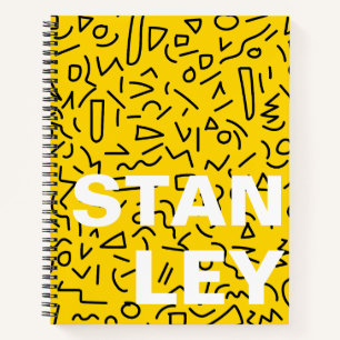Carnet 80's Forme jaune et noir et se chamailler