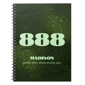 Carnet 888 Numéro de Parties scintillant verte Manifestat