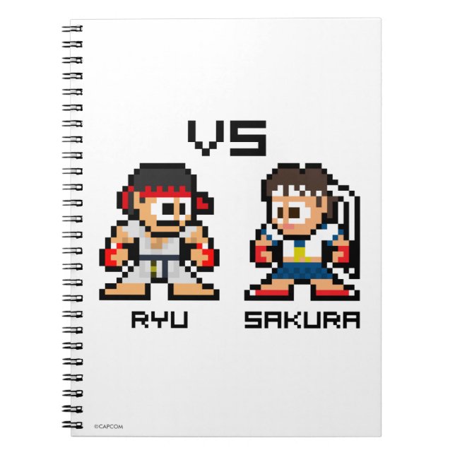 Carnet 8bit Ryu CONTRE Sakura (Devant)