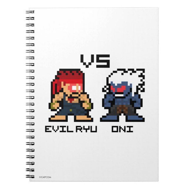 Carnet 8bit Ryu mauvais CONTRE Oni (Devant)