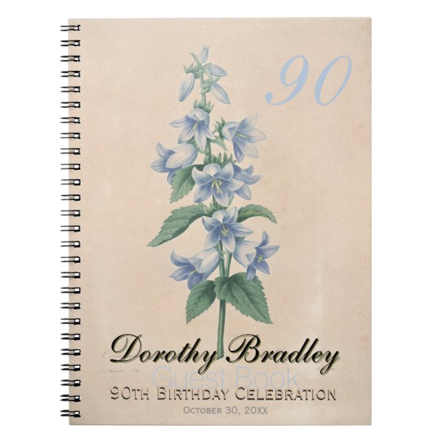 Carnet 90e Anniversaire Botanical Custom Guest Book (Devant)