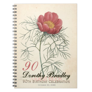 Carnet 90e anniversaire Peony Custom GuestBook