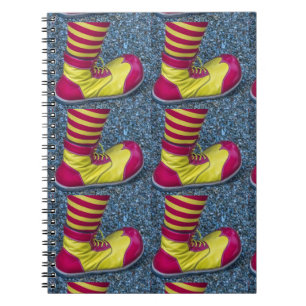Carnet à chaussures clown rouge et jaune