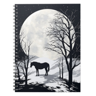 Carnet à cheval | Pleine lune avec silhouette de c
