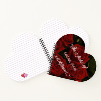 Carnet à cœur romantique – Roses rouges