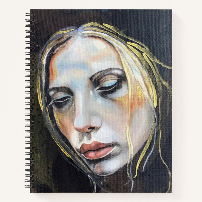 Carnet à couverture rigide d'une femme triste (Devant)