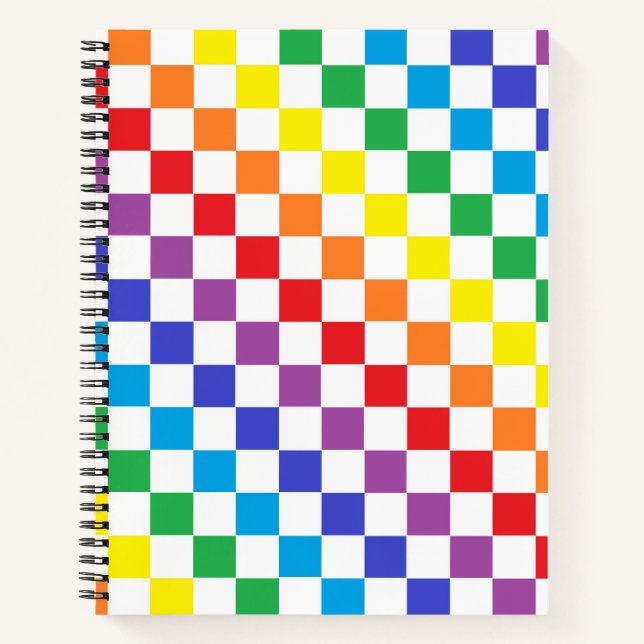 Carnet à damiers arc-en-ciel (Devant)