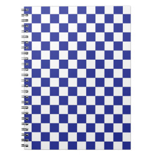 Carnet à damiers bleu et blanc