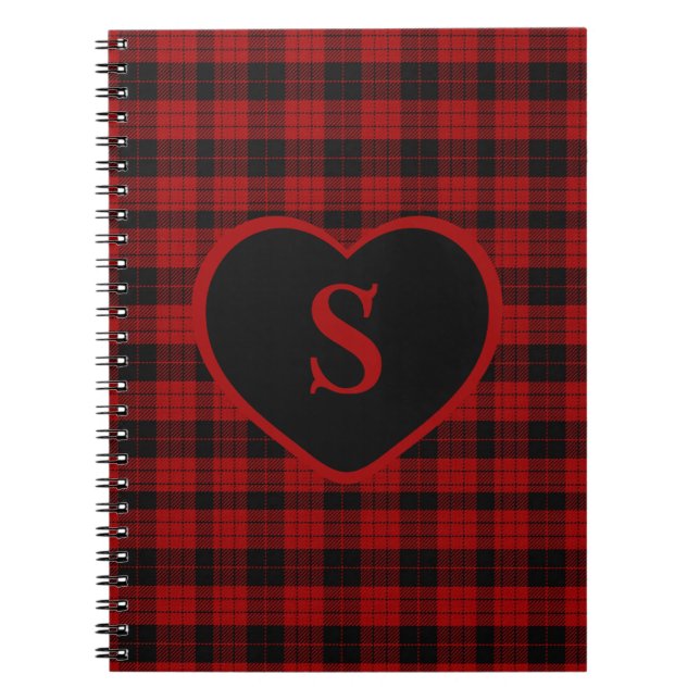 Carnet à damiers Monogramme Noël Rouge Buffle Plaid (Devant)