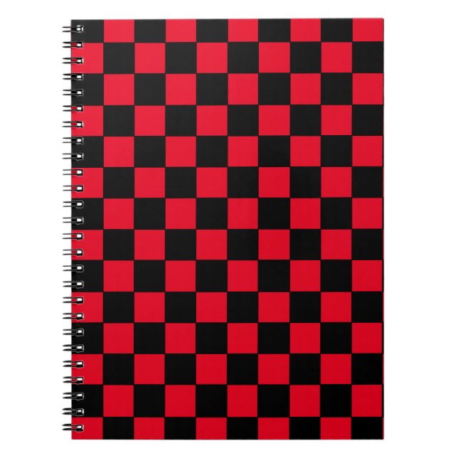 Carnet à damiers rouge et noir (Devant)