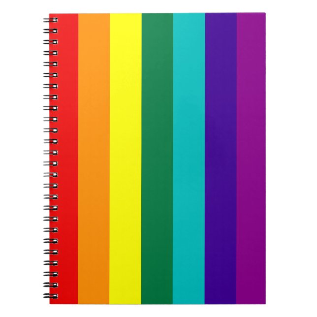 carnet à drapeau Gay pride arc-en-ciel 7 bandes (Devant)