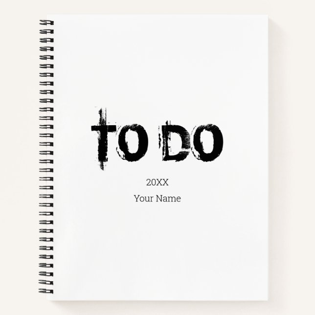 Carnet À faire avec le nom et la date du bloc-notes (Devant)