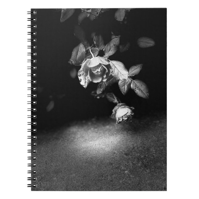 Carnet à fleurs noir et blanc (Devant)
