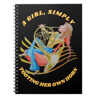 CARNET A GIRL SIMPLY TOOTING HER HORN NOTEBOOK 