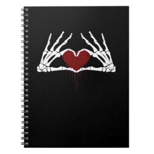 Carnet À la mort - Squelette Mains de coeur