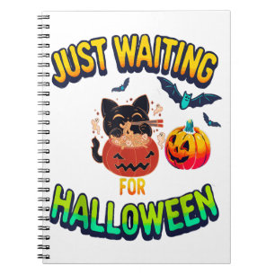 Carnet à la recherche d'Halloween Chat noir Van Gogh Star