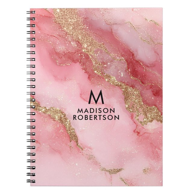 Carnet A luxurious pink marble background (Devant)