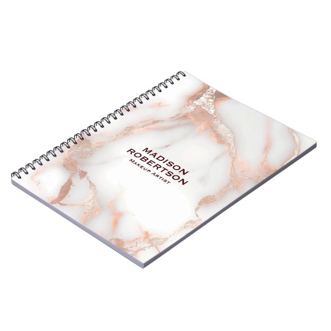 Carnet A luxurious rose-gold marble background (Côté gauche)