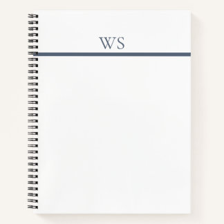 Carnet à monogramme barre bleu marine
