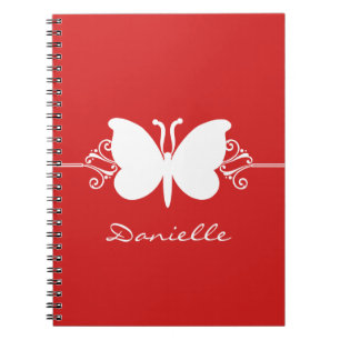 Carnet à perles de papillon, rouge
