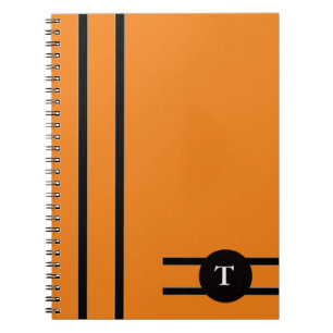 Carnet à rayures orange et noir