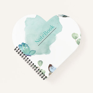Carnet à reliure spirale en forme de cœur